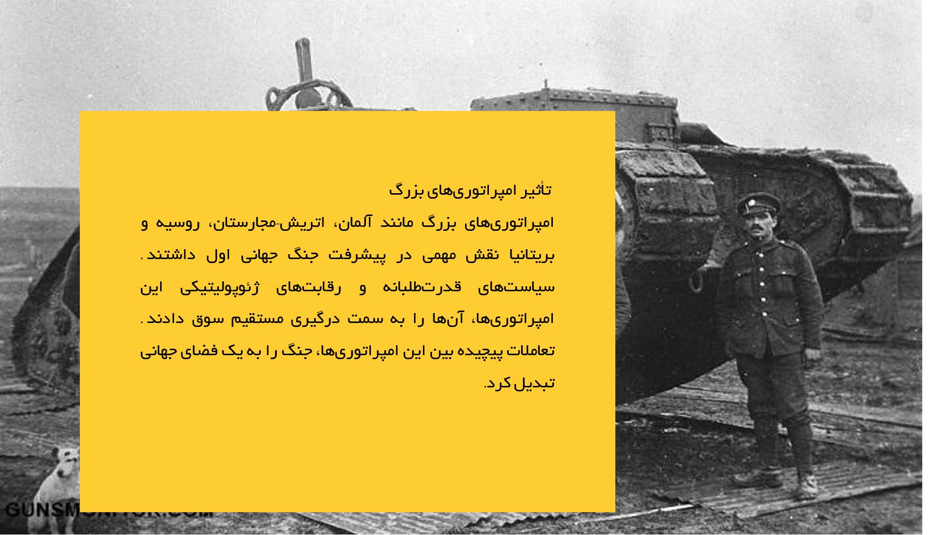 پاورپوینت در مورد علل اصلی وقوع جنگ جهانی اول